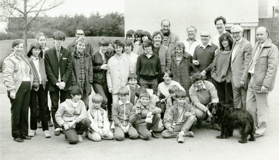Members of Whitfield Parish Church ahead of their sponsored walk across the Tay Bridge.