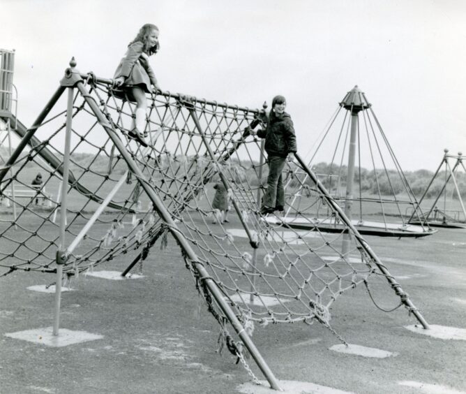 Children at play in the Monifieth playpark. 