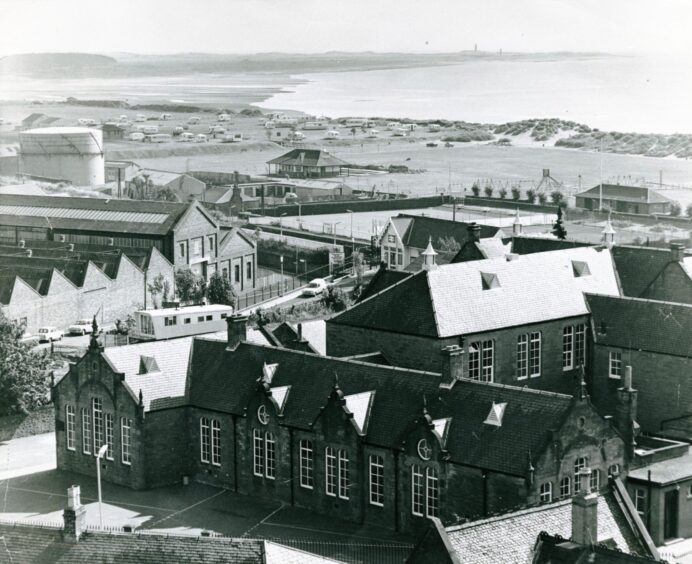 An aerial view over Monifieth. 