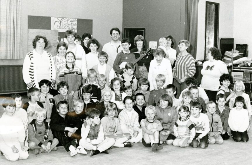 Smiling faces at Whitfield Parish Church. 