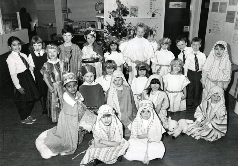 Children line up in a nativity in Dundee.