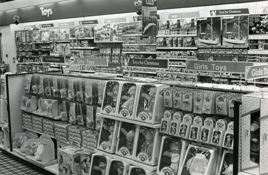 Toy shelves at John Menzies.