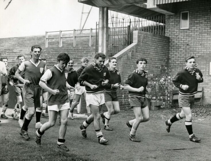 A training session at Tannadice in 1964. 