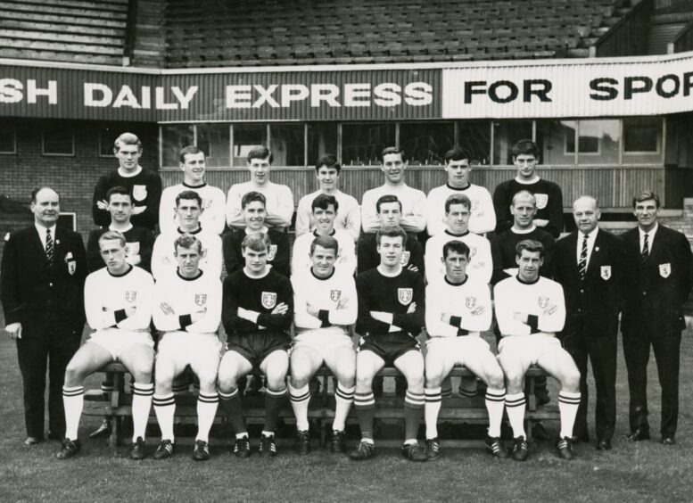 The Dundee United team at Tannadice Park in a photo shoot