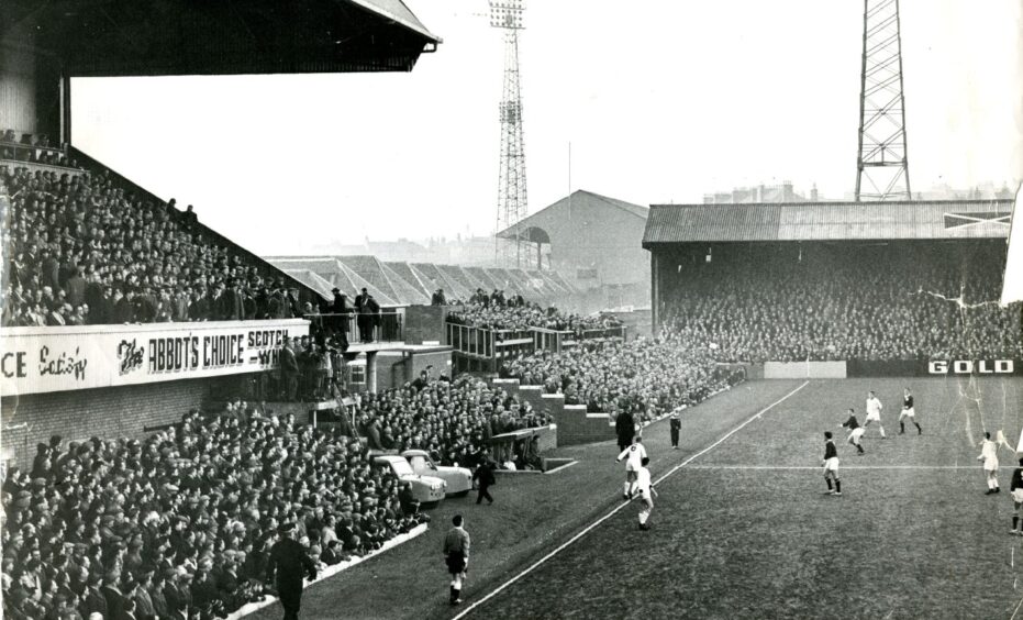 A view of Tannadice during the derby game.