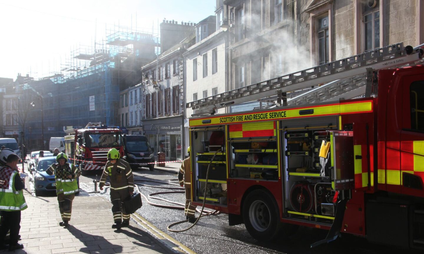 Arbroath Fire Arbroath High Street closed as fire crews tackle shop blaze