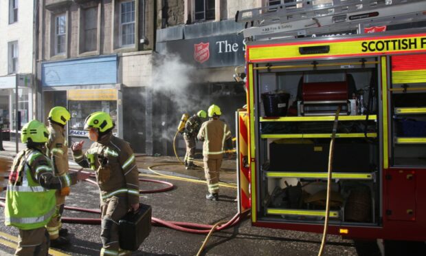 Arbroath Fire Arbroath High Street closed as fire crews tackle shop blaze