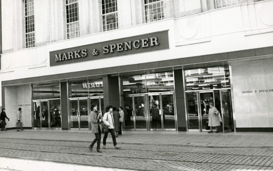 A view of the M&S store front.