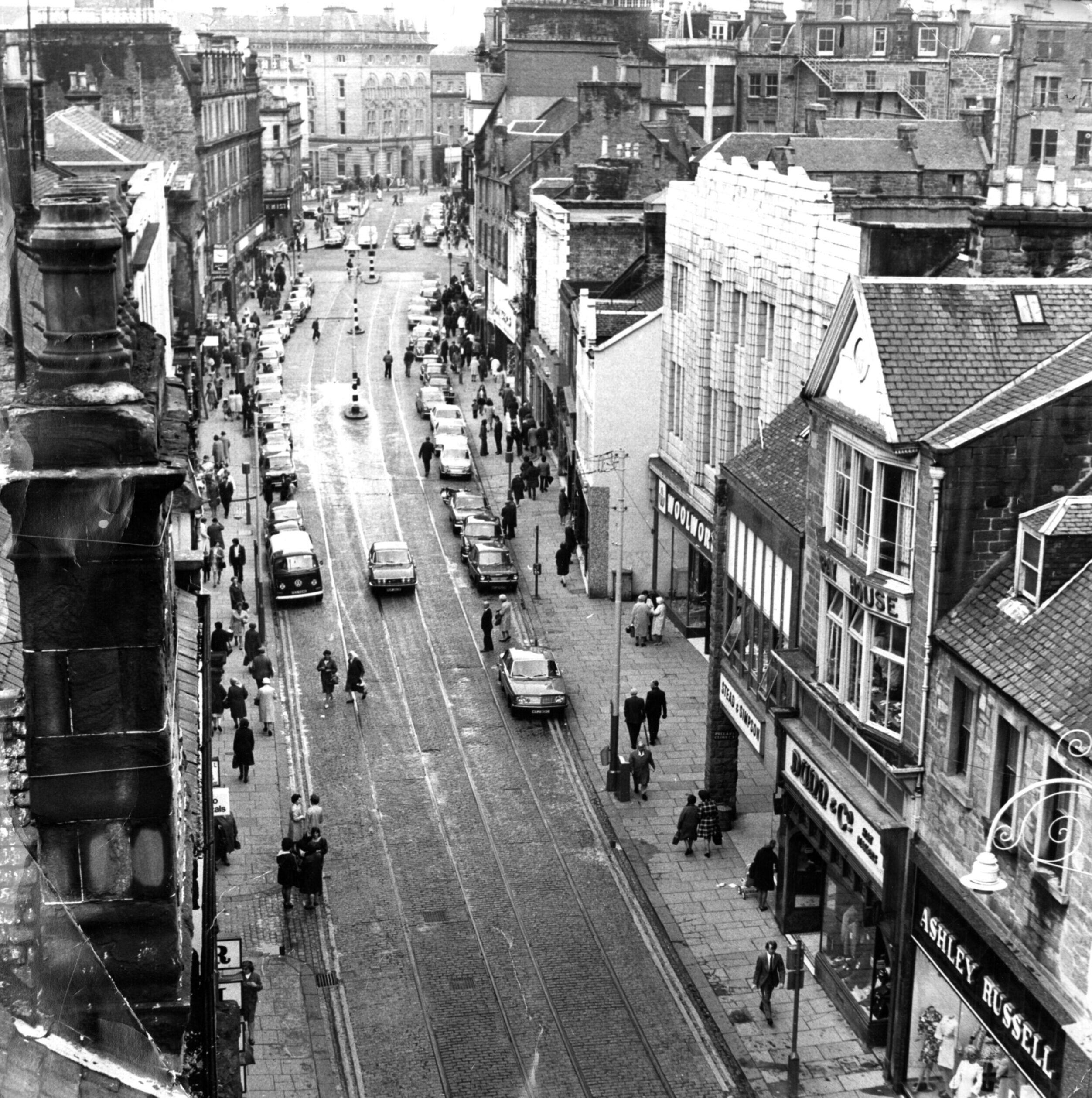 an aerial view over Dundee's Murraygate