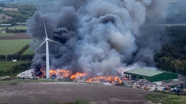Fife landfill site blaze ignites row over fire service cuts
