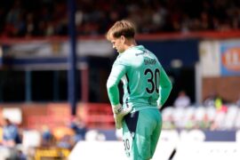 Steven Pressley reacts to Harry Sharp’s Everton nightmare as boss insists mistakes are ‘on me’