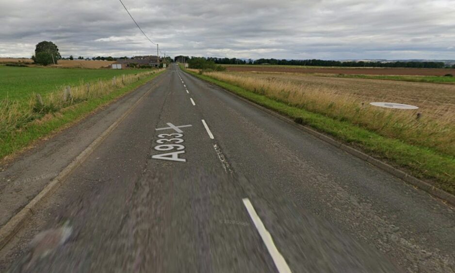 Road closed after one-vehicle crash on A933 in Angus