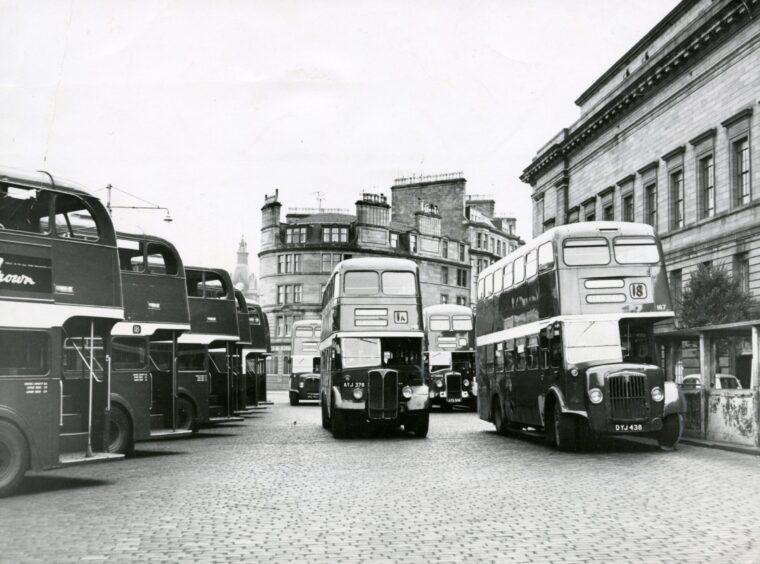 Buses come and go from Dundee's busy Shore Terrace terminus