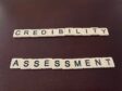 scrabble tiles that read 'credibility' and 'assessment'