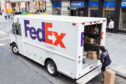 FedEx delivery truck.