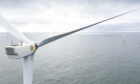 Wind turbines.