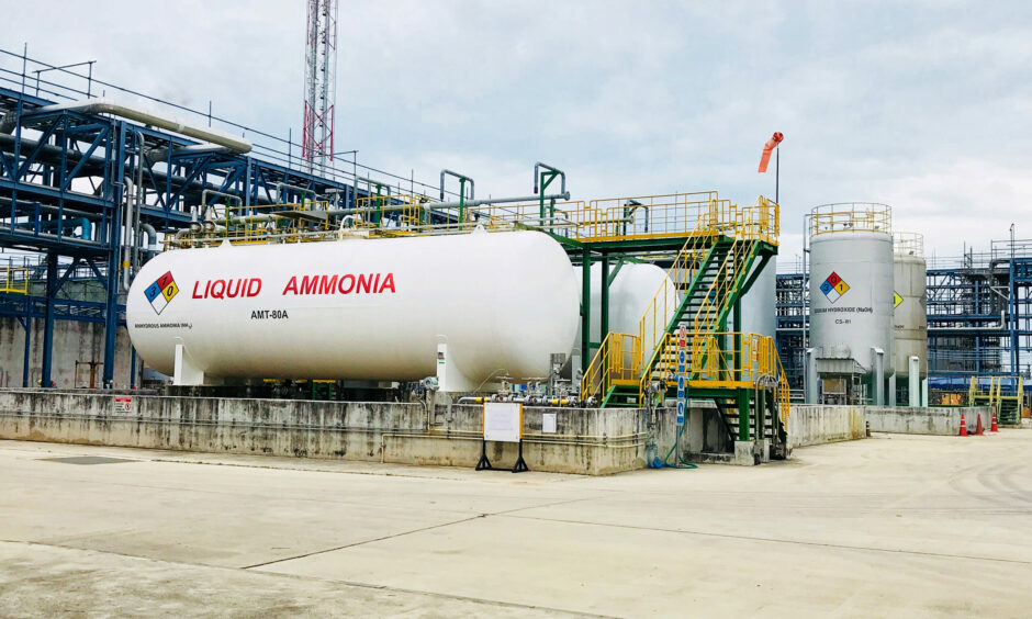 Liquid ammonia tank.