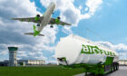 Airplane run by Sustainable Aviation Fuel (SAF).