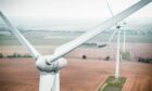 Wind turbines.