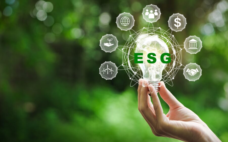a hand holding a lightbulb with ESG written on it - symbolising the future of ESG