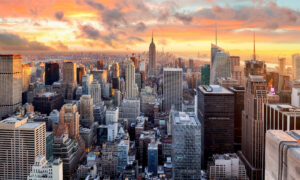 New York city skyline.