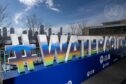 A view of a Water Action sign at UN Headquarters during the UN 2023 Water Conference.