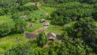Aerial view of indigenous  community living in the Brazilian Amazon.