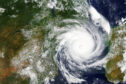 Satellite image of cyclone Idai heading towards the African coastline.
