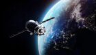 A satellite orbits the Earth.