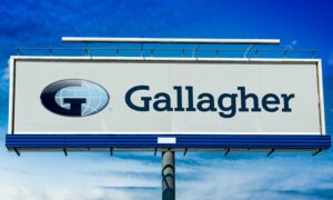 Gallagher logo displayed on a billboard.