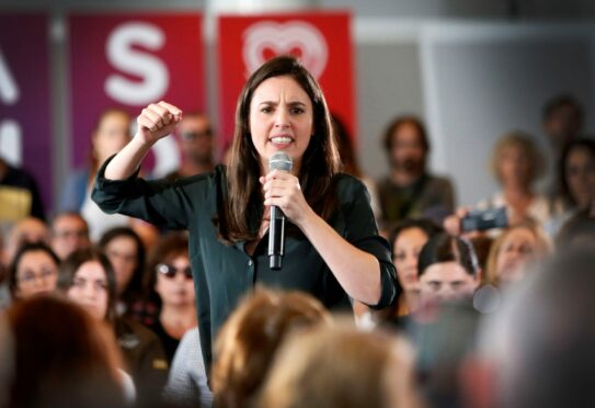 Equalities minister Irene Montero campaigns