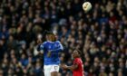 Rangers' Joe Aribo vies for the ball with Bayer Leverkusen's Wendell during the Europa League match at Ibrox