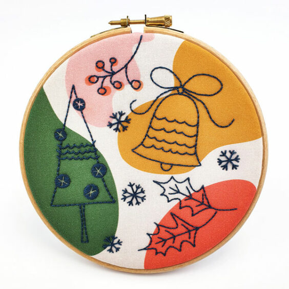 Abstract Christmas Embroidery Kit.