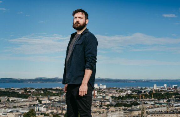 Academic, writer and journalist Dominic Hinde at Calton Hill, Edinburgh