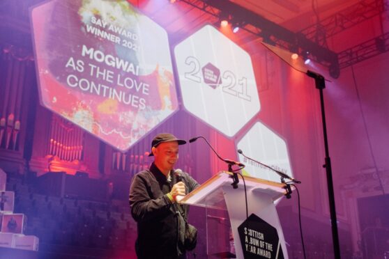 Mogwai's Stuart Braithwaite accepts the award