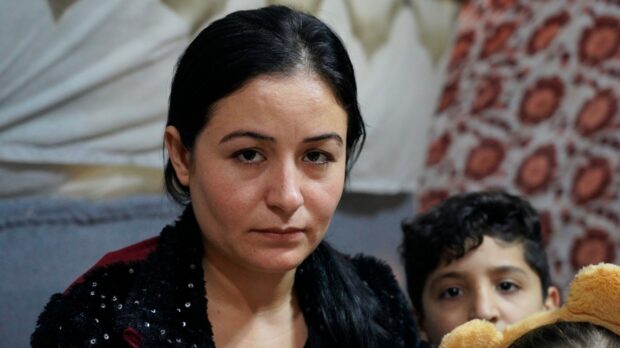 Zena Kalo with her children in a tent in the Kabarto camp in Iraq. The family were forced to return to Iraq after attempting to cross into Europe at the Belarus border.