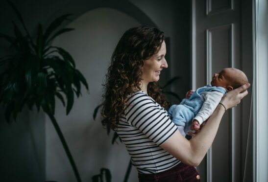 Gill Smart, and her newborn baby boy, Max, who was born on the same day that Cop26 started