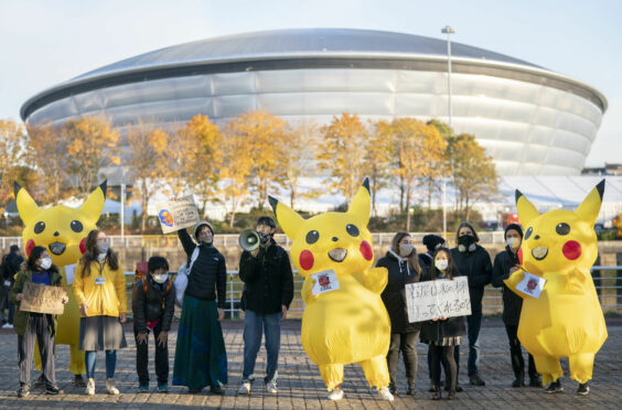 Pikachu protesters demand end to coal power as Cop26 protests continue