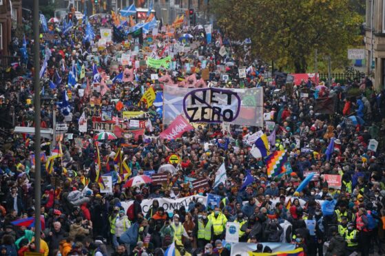 Protesters take part in a rally organised by the Cop26 Coalition in Glasgow (Pic: PA)