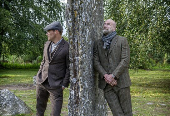Clanlands Filming at Clava Cairns with Sam Heughan and Graham McTavish.