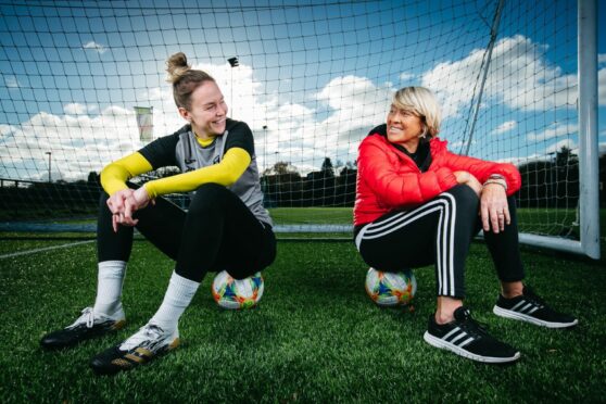 Glasgow City and Scotland goalkeeper, Lee Alexander, with Rose Reilly, former AC Milan, and Italy national team player.