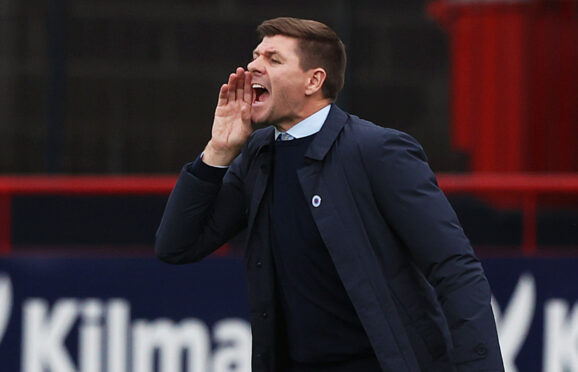 Steven Gerrard during one of his final games as Rangers manager