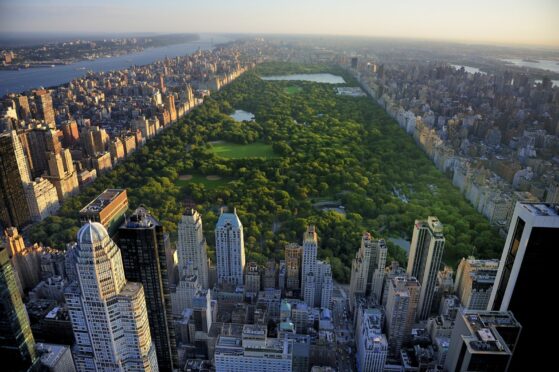 Central Park aerial view, Manhattan, New York.