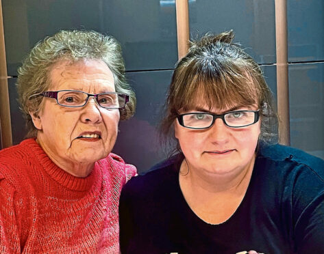Catherine Macdonald and her daughter Heather Parlett who were battling Optical Express over extra charges of hundreds of pounds for the elderly mum's new glasses.
