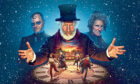 Tamsin Greig with Mark Gatiss and Simon Callow in festive film The Amazing Mr Blunden (Image credit: Sky)