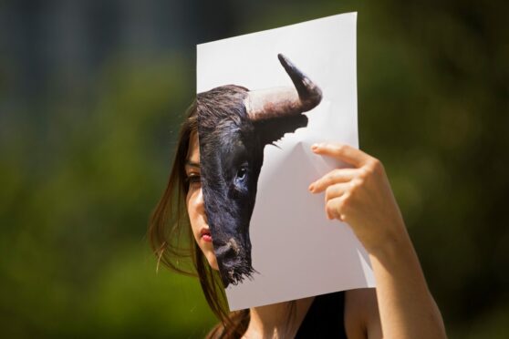 A protest against bullfighting in Madrid (Pic: AP/Shutterstock)