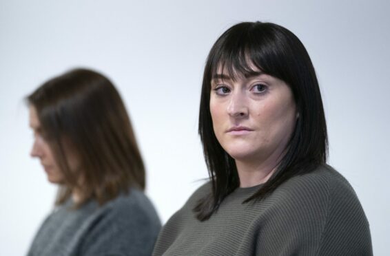 Louise Slorance (left) and Kimberly Darroch (right) during a press conference at the Edinburgh Training Conference Venue ahead of debate in the Scottish Parliament calling for the senior management of NHSGCC (NHS Greater Glasgow and Clyde) to step down.