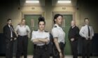 Jamie-Lee O’Donnell and Nina Sosanya, centre, lead the cast of prison comedy-drama Screw, filmed at Kelvin Hall in Glasgow