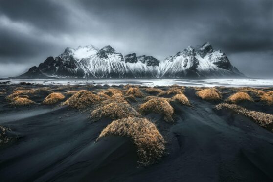 Snowcapped peaks in Iceland.