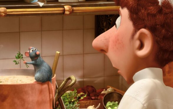 Remy the rat chef and trainee cook Alfredo in Paris-set animated movie Ratatouille